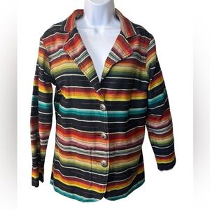 Serape‎ Silverado Western Cowgirl Southwest Blazer Jacket - Size Medium